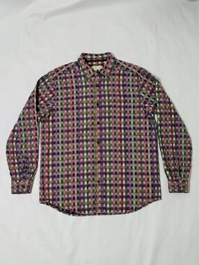 Men's The Territory Ahead Checkered Multicolor Button Down Long Sleeve Shirt Lrg